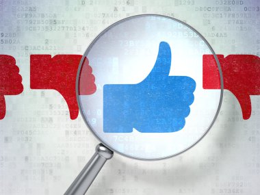 sosyal medya kavramı: mesela aksine dijital üzerine optik cam