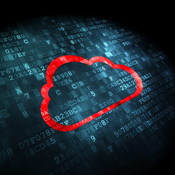 Concetto di cloud computing: cloud su sfondo digitale — Foto Stock