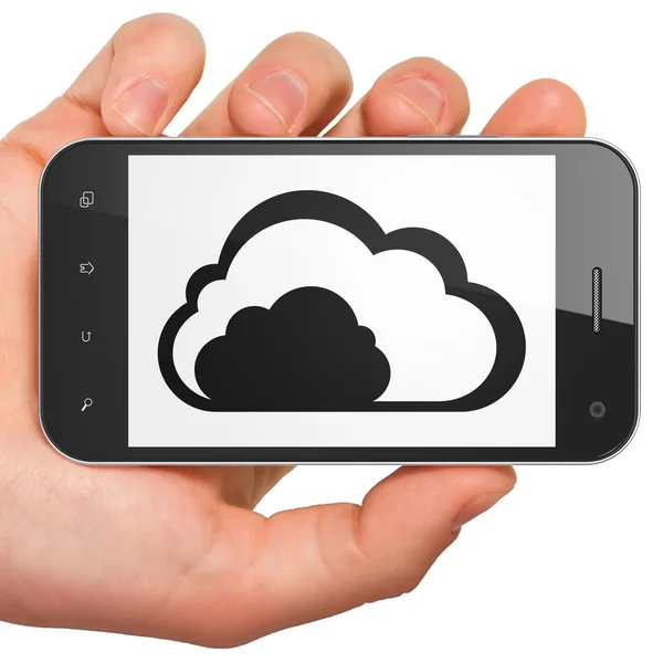 网络概念: 在智能手机上的云 — 图库照片