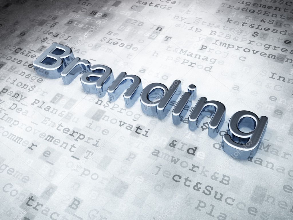 Marketing concept: Golden Branding on digital background Stock Photo by