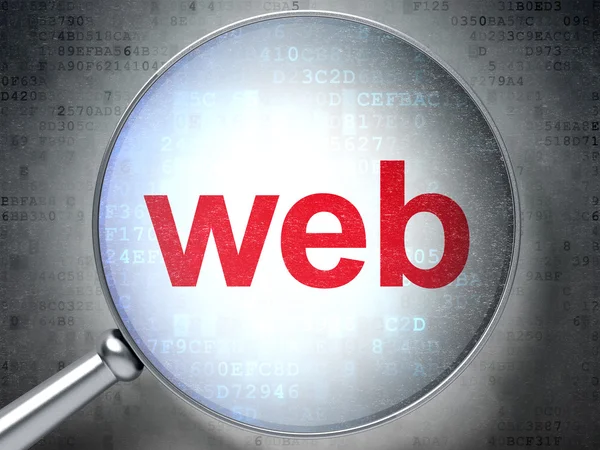 SEO concetto di web design: Web con vetro ottico — Foto Stock