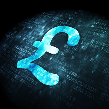 Para birimi kavramı: Lirası dijital arka plan üzerinde