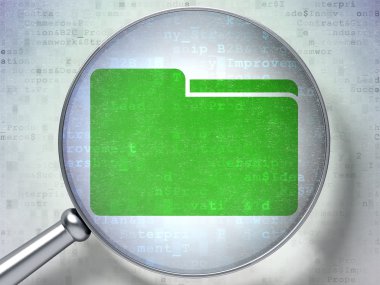 Ekonomi kavramı: dijital adam üzerinde optik cam ile klasör