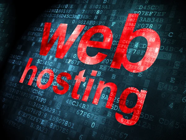 Seo web development concept: Webhosting auf digitalem Hintergrund — Stockfoto