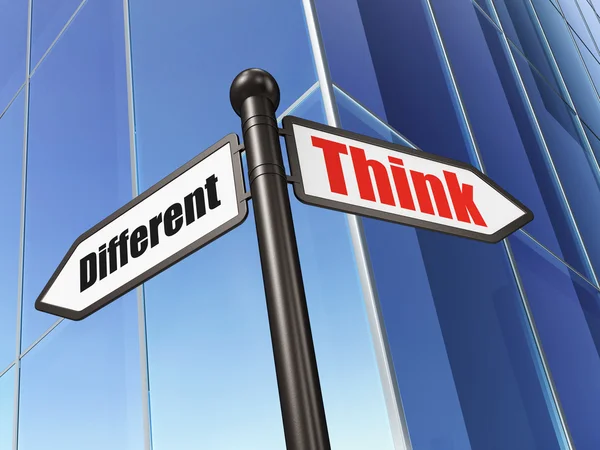 Education concept: Think Different on Building background — Stock Photo, Image
