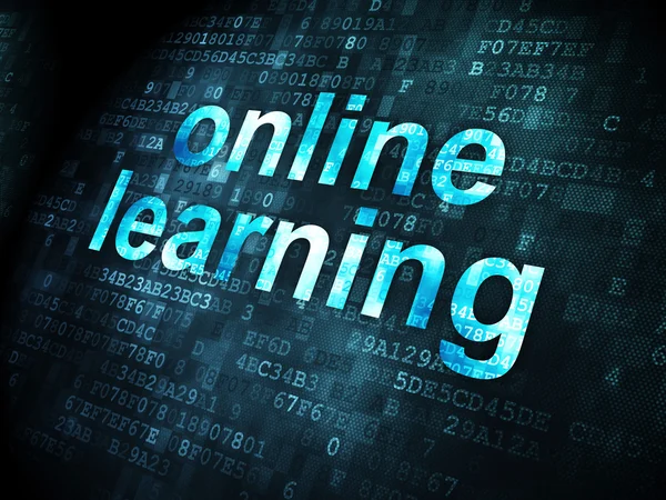 Vzdělávací koncepce: on-line vzdělávání na digitální pozadí — Stock fotografie