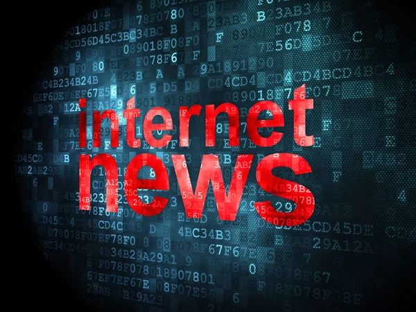Concepto de noticias: Noticias de Internet sobre fondo digital — Foto de Stock