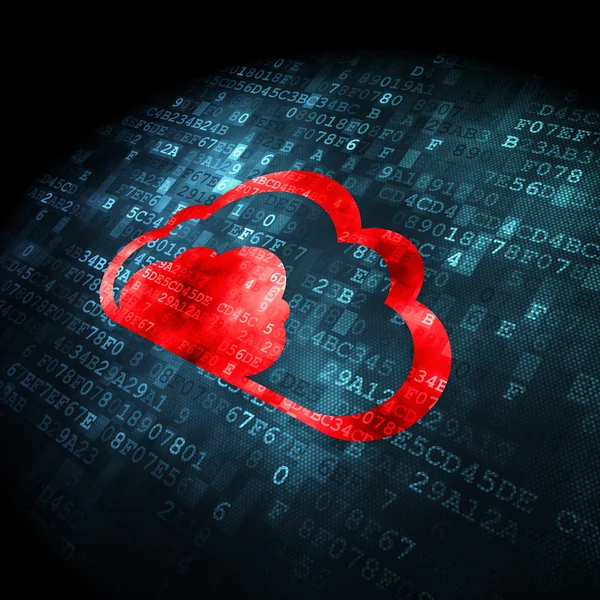 Cloud computing concept: Cloud on digital background — Stock Photo, Image