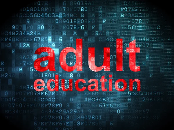 Концепция образования: Образование взрослых на цифровом фоне — стоковое фото