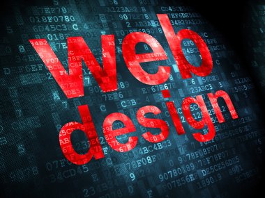 SEO web geliştirme kavramı: Web tasarım dijital arka plan üzerinde