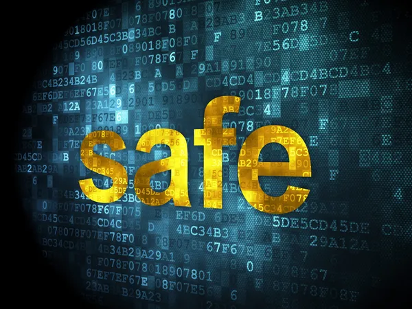 Säkerhetskoncept: säker på digital bakgrund — Stockfoto