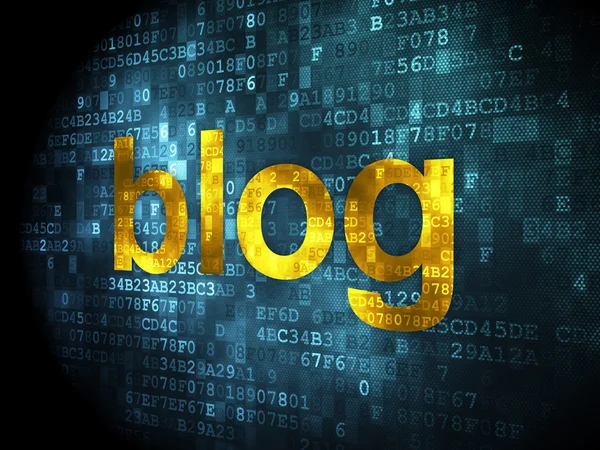 SEO web σχεδιασμό έννοια: Blog σε ψηφιακό φόντο — Φωτογραφία Αρχείου