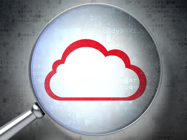 Návrh technologie cloud: Cloud s optickým sklem na digitální b — Stock fotografie