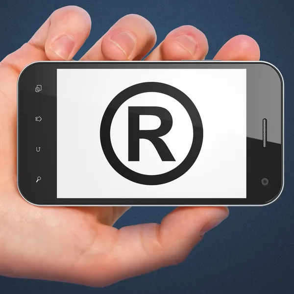 Law concept: Registered on smartphone — Stock Photo, Image