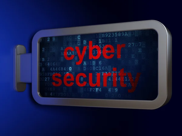 Концепция защиты: кибербезопасность на фоне рекламного щита — стоковое фото