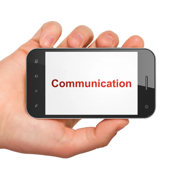 Concepto publicitario: Comunicación en smartphone — Foto de Stock