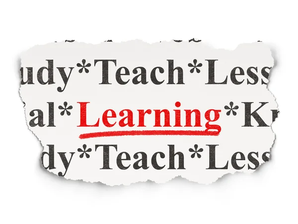 Eğitim kavramı: Kağıt arka plan üzerinde öğrenme — Stok fotoğraf