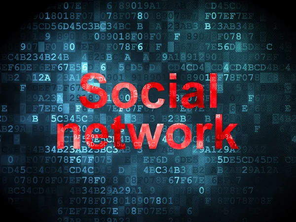 Κοινωνικό δίκτυο έννοια: κοινωνικό δίκτυο σε ψηφιακό φόντο — Φωτογραφία Αρχείου