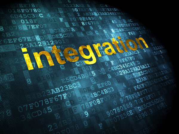 Business concept: Integration on digital background
