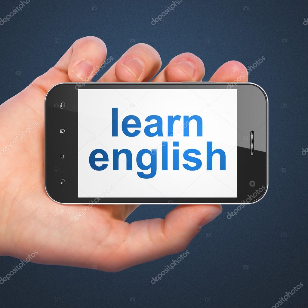 Education concept: Learn English on smartphone