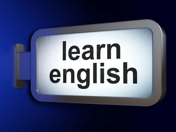 Concepto educativo: Aprende inglés en el fondo de la cartelera — Foto de Stock