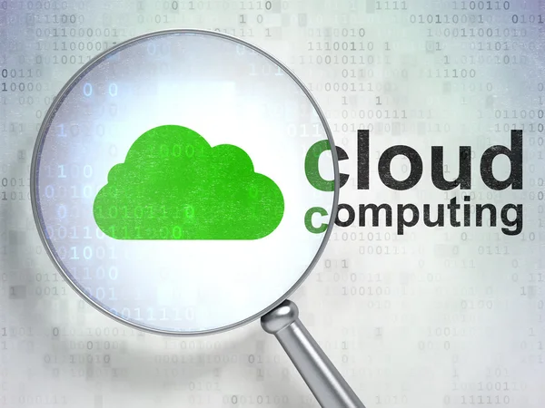 Cloud computing concept: Cloud and Cloud Computing with optical — Stock Photo, Image