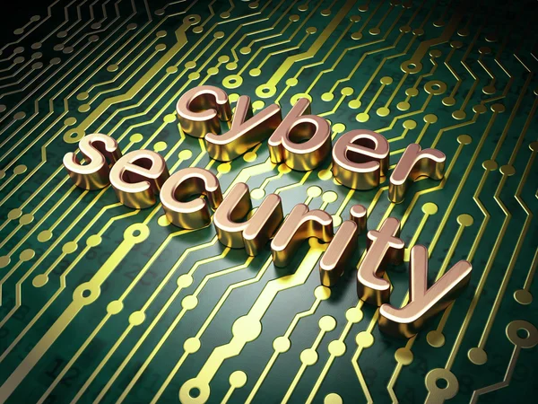 Protection concept: Cyber Security on circuit board background — Stock Photo, Image