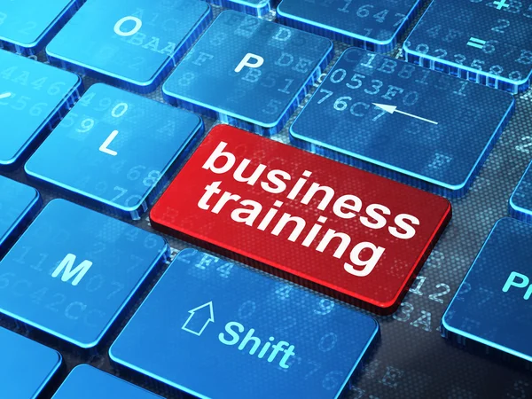 Onderwijs concept: Business Training op computer toetsenbord backgr — Stockfoto