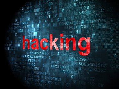 Gizlilik kavramı: dijital arka plan üzerinde Hacking