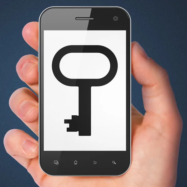 Privacy concept: Key on smartphone — Stock Photo, Image