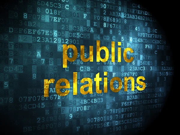 Conceito de marketing: Relações Públicas sobre fundo digital — Fotografia de Stock