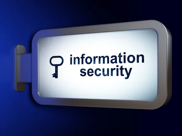 Protection concept: Information Security and Key on billboard ba — Stock Photo, Image