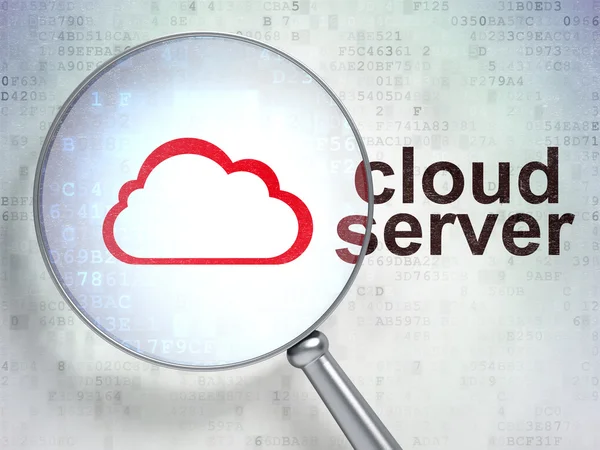 Σύννεφο τεχνολογία έννοια: σύννεφο και Cloud Server με οπτικό gl — Φωτογραφία Αρχείου