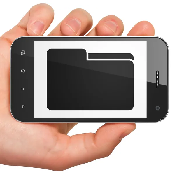 Business concept: Folder on smartphone — Stock Photo, Image