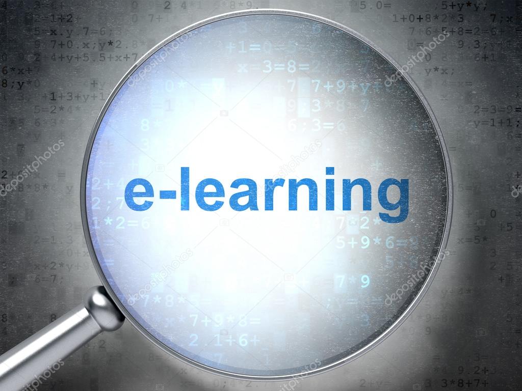 Education concept: E-learning with optical glass