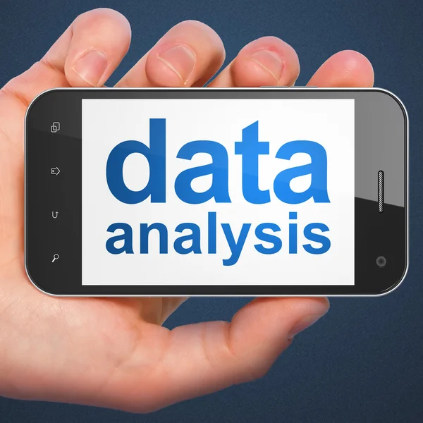 Information koncept: dataanalys på smartphone — Stockfoto