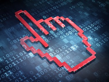 Web tasarım konsepti: dijital arka plan üzerinde kırmızı fare imleci
