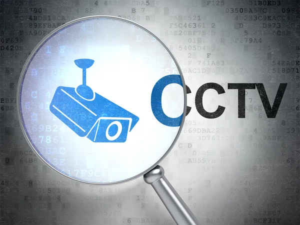 Концепция безопасности: Камеры Cctv и CCTV с оптическим стеклом — стоковое фото