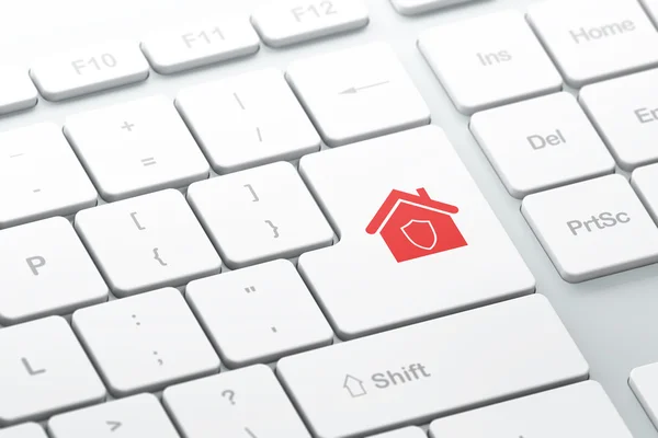 Privacy concept: Home on computer keyboard background — Stock Photo, Image