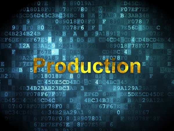 Finanzierungskonzept: Produktion auf digitalem Hintergrund — Stockfoto