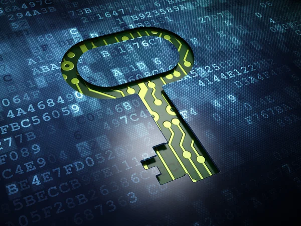 Security concept: Key on digital screen background — Stock Photo, Image