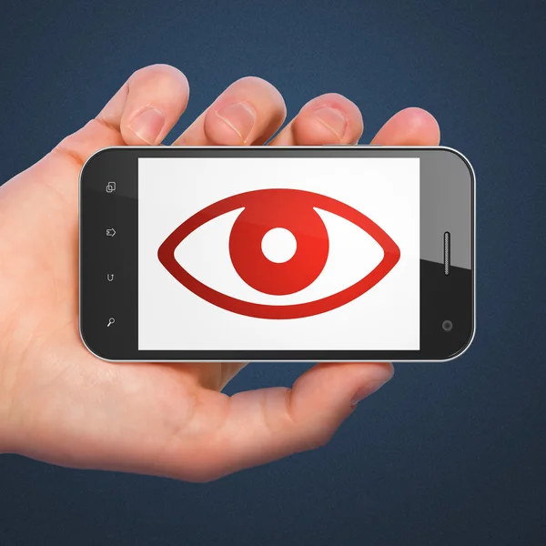 Pojęcie prywatności: oko na smartphone — Zdjęcie stockowe