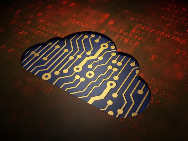 Wolk technologie concept: Cloud op digitaal schermachtergrond — Stockfoto