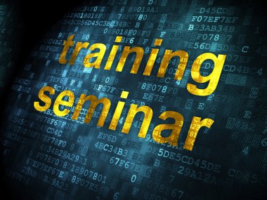 Eğitim kavramı: dijital arka plan üzerinde Eğitim Semineri