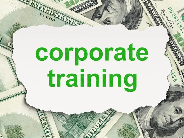 Onderwijs concept: Corporate Training op geld achtergrond — Stockfoto