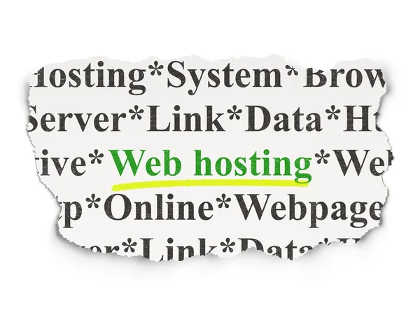 Web-Entwicklungskonzept: Web-Hosting auf Papier — Stockfoto
