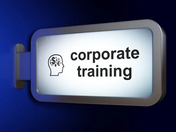Education concept: Corporate Training and Head With Finance Symb — Stock Photo, Image