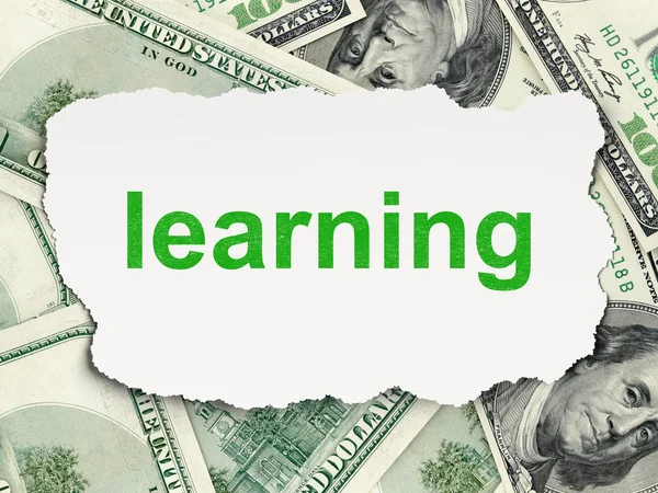 Education concept: Learning on Money background — Stock Photo, Image