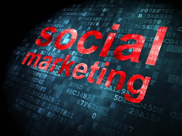 Concetto pubblicitario: Social Marketing su sfondo digitale — Foto Stock