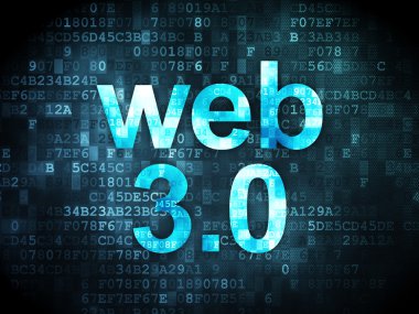 SEO web geliştirme kavramı: Web 3.0 dijital arka plan üzerinde